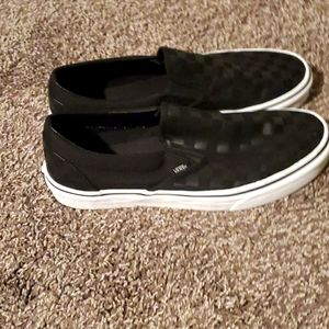 Vans lowrider checkerboard black on black white so